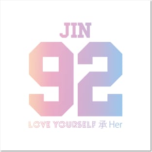 BTS (Bangtan Boys) LOVE YOURSELF 轉 'Her' Jin 92 Jersey Posters and Art